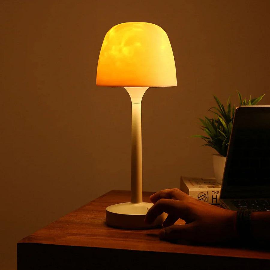 Projection table lamp on a desk