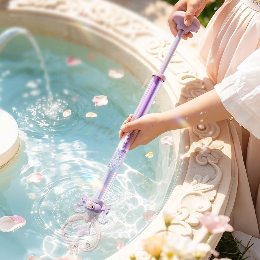 Filling the wand water gun with water