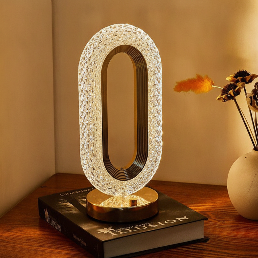 Rechargeable LED crystal lamp with a warm glow