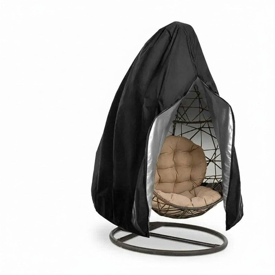 Black hanging egg chair cover with zipper