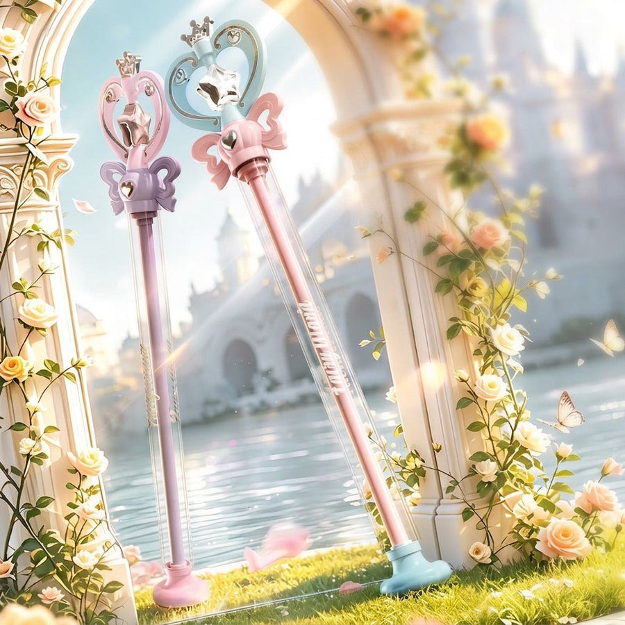 Pink and purple wand water guns shown together