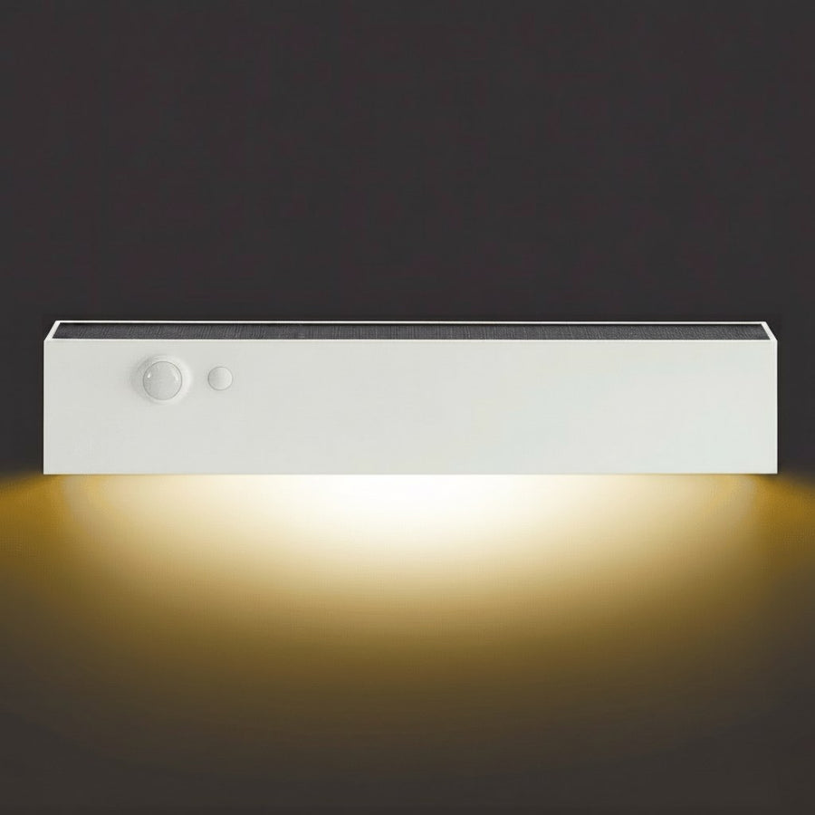 White solar wall light with motion sensor