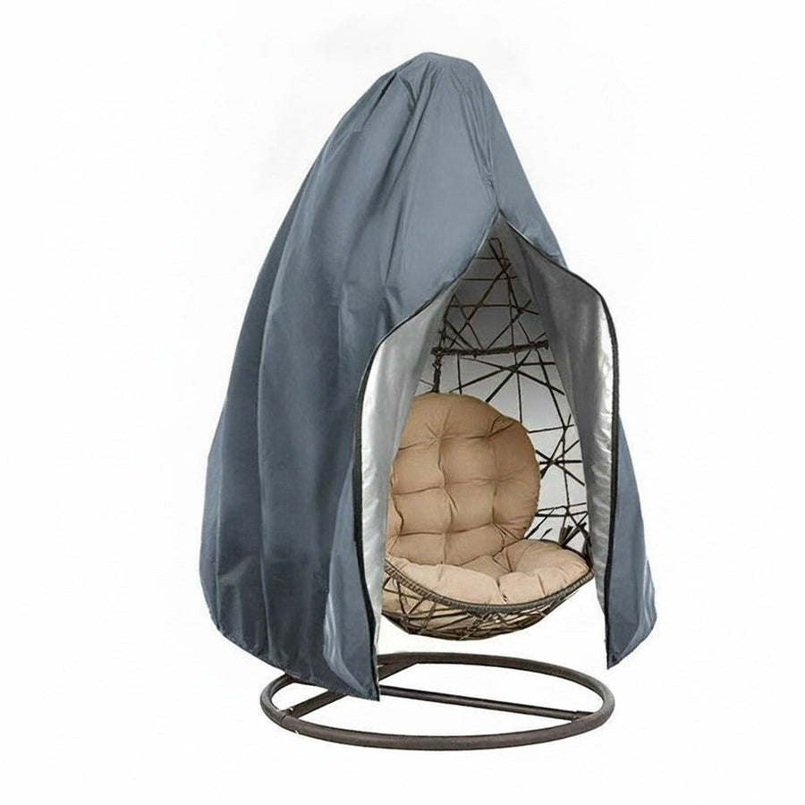 Dark gray hanging egg chair cover with zipper
