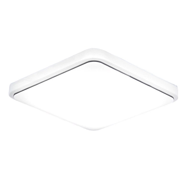 Square LED ceiling light with a silver frame