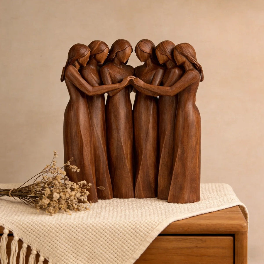 Six-figure resin sculpture
