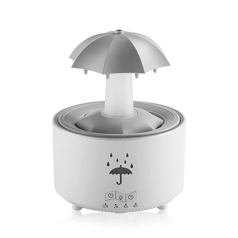 White rotating umbrella humidifier viewed from the front