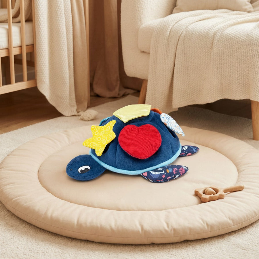 Montessori sea turtle activity toy in a nursery setting