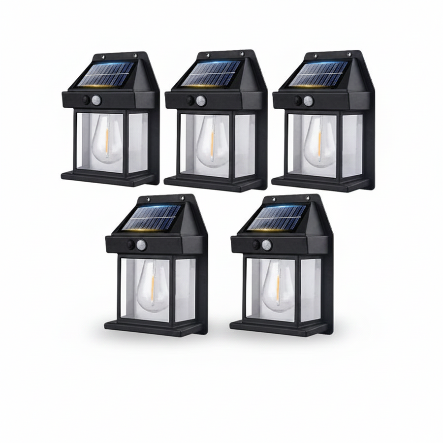 Five black solar lights – overview
