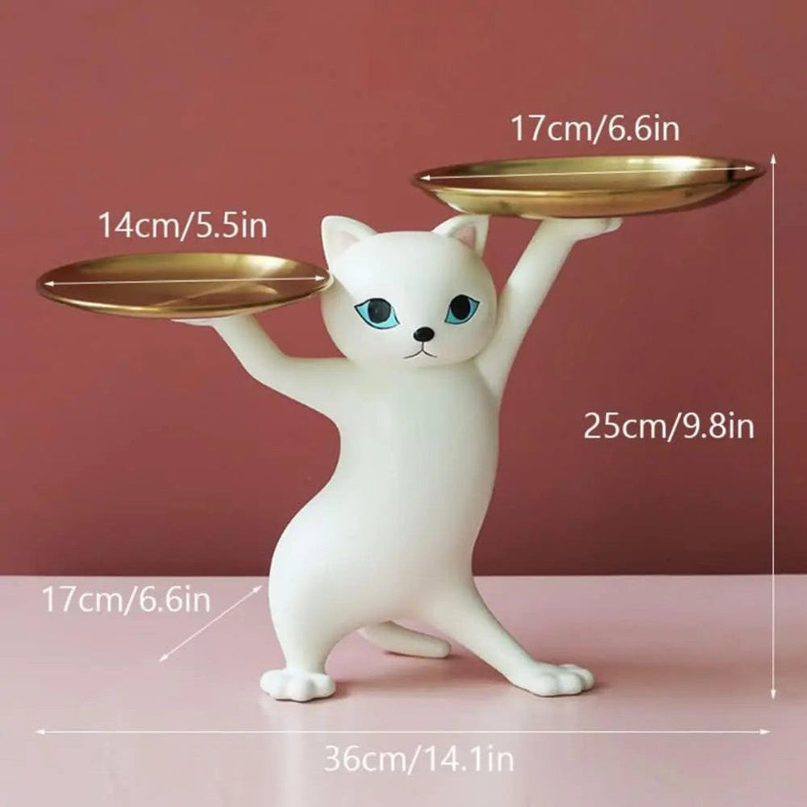 Cat figurine serving tray - size and dimensions