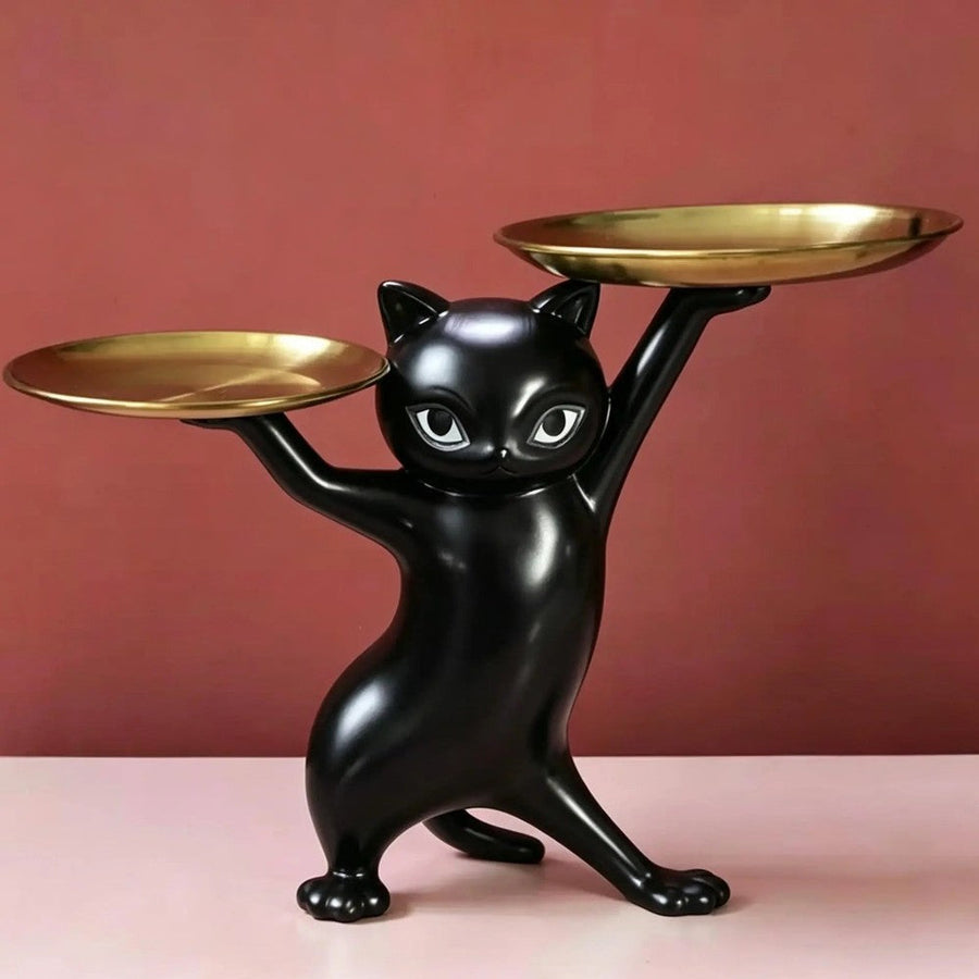 Black cat figurine decorative sculpture