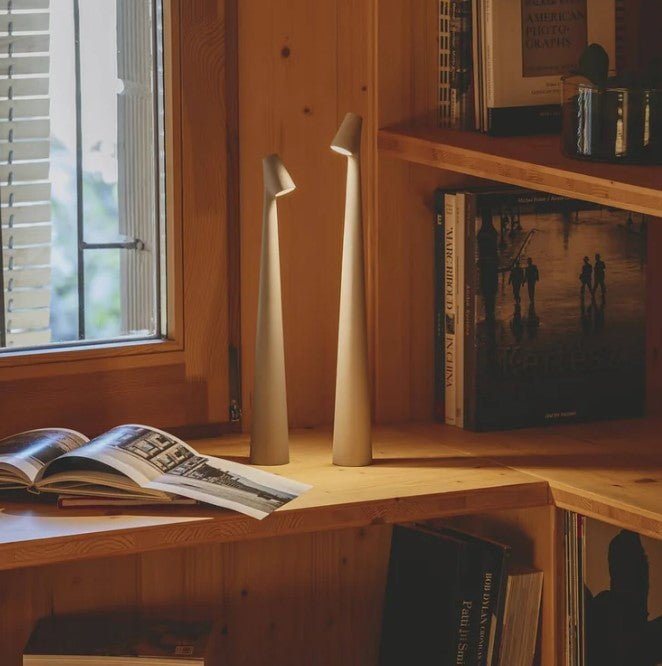 Minimalist LED table lamp turned off
