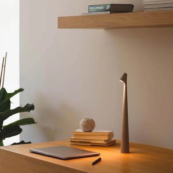 Top-down view of the minimalist LED table lamp
