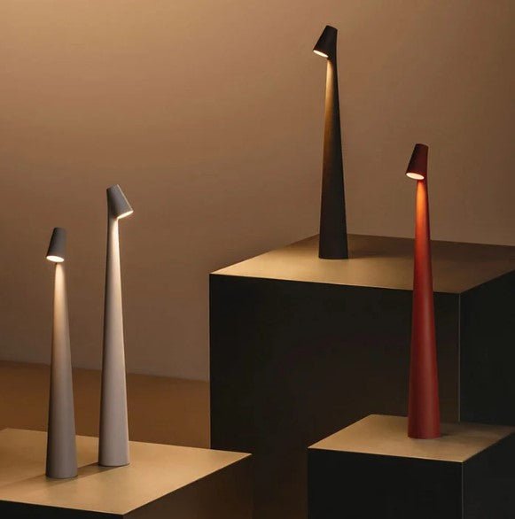 Minimalist LED table lamp styled with home decor