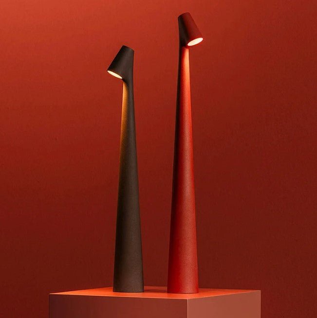 Minimalist LED table lamp in a living room setting