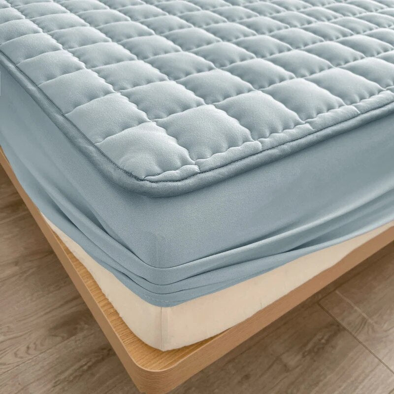 Close-up view showing the soft texture of the mattress cover