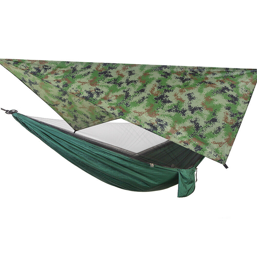 Interior view of the camping hammock with tent