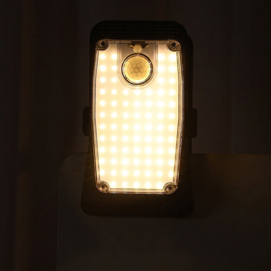 Close-up of the LED panel and motion sensor