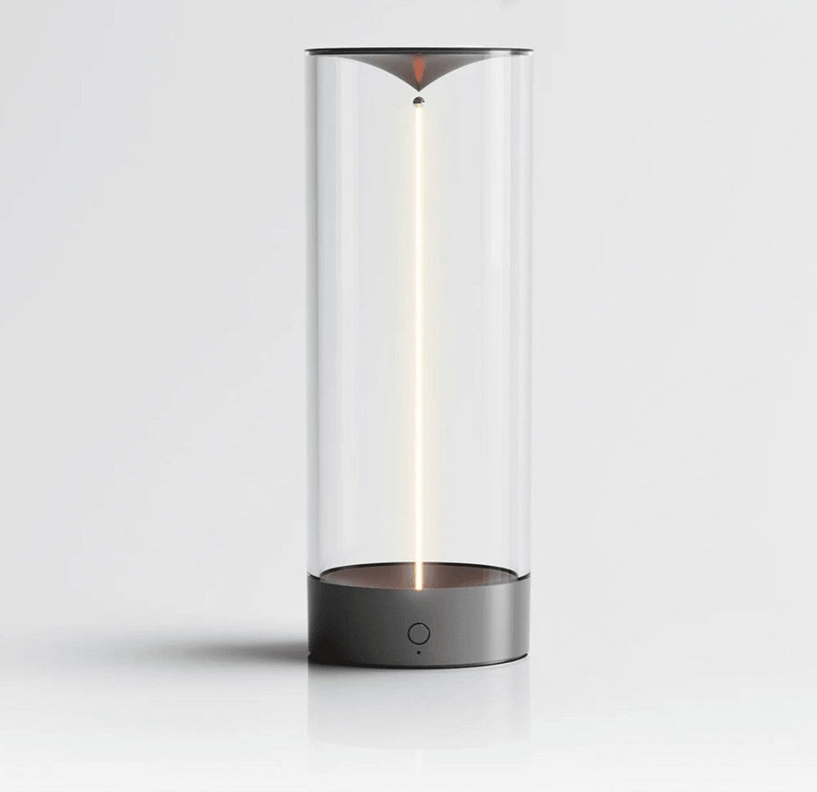 Wireless LED glass table lamp, large size, dimmable touch light
