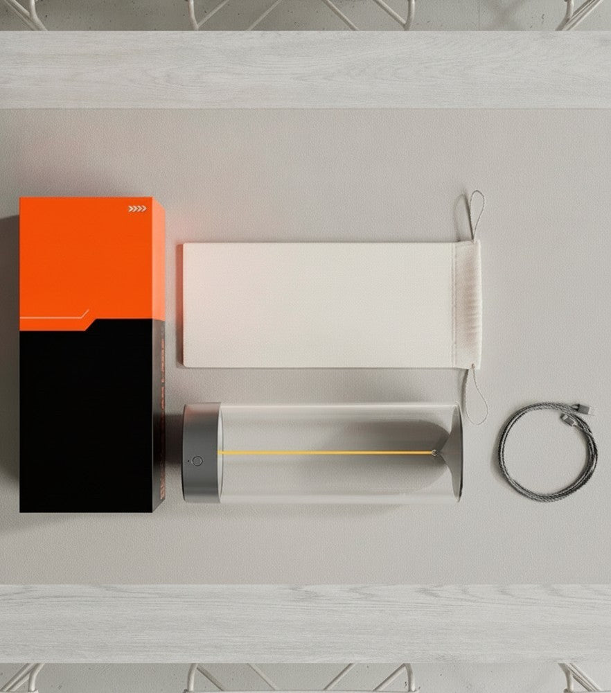 What's included in the box – LED table lamp, cable, and case