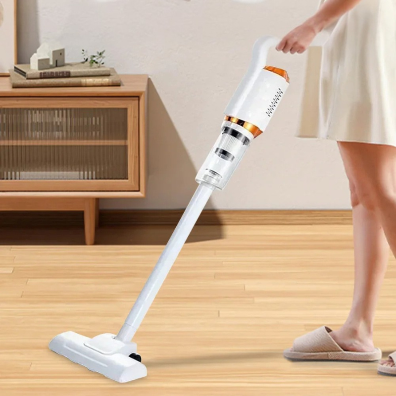 Portable cordless vacuum cleaner on a white background