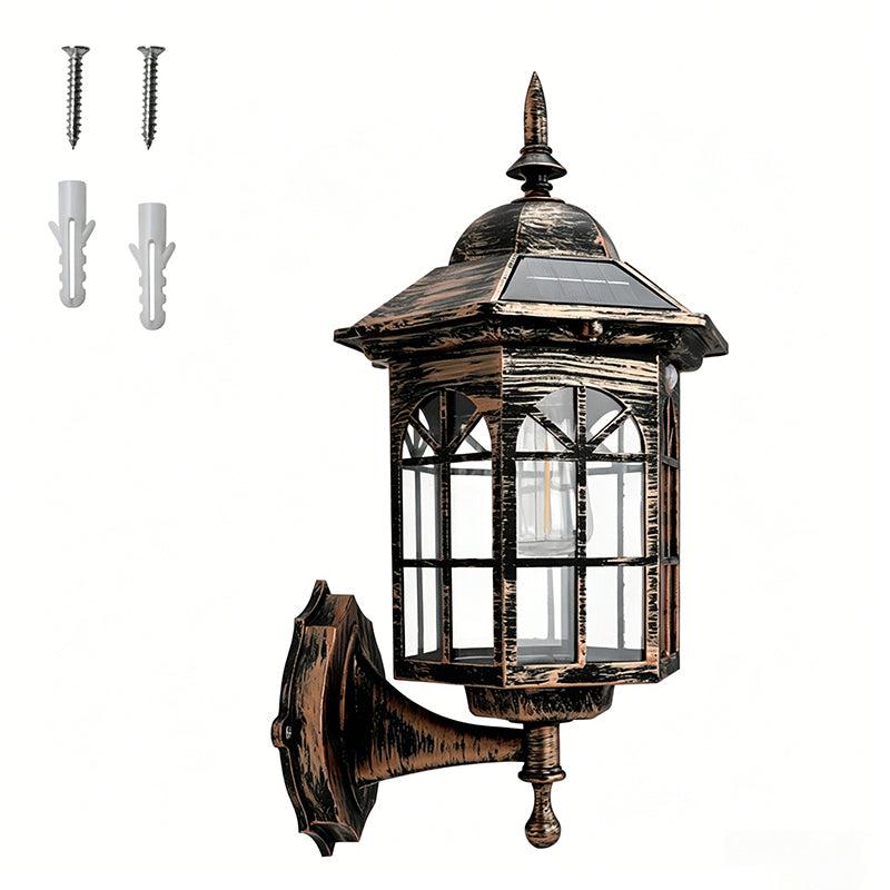 Solar wall lantern Bronze Roman model, studio shot