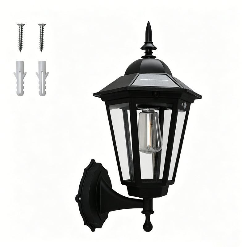 Solar wall lantern Black Classic model, studio shot